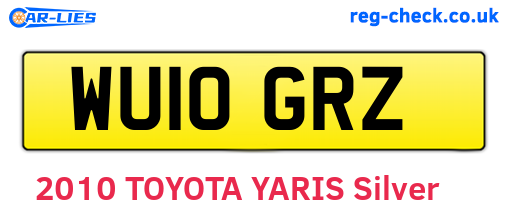 WU10GRZ are the vehicle registration plates.