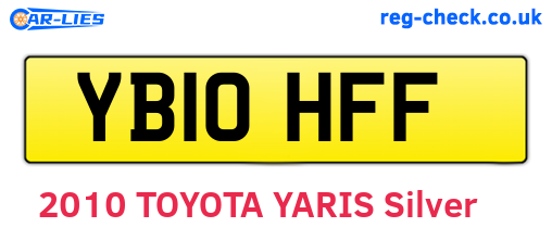 YB10HFF are the vehicle registration plates.