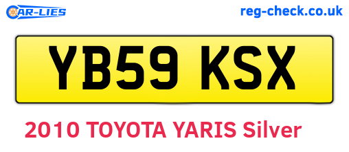 YB59KSX are the vehicle registration plates.