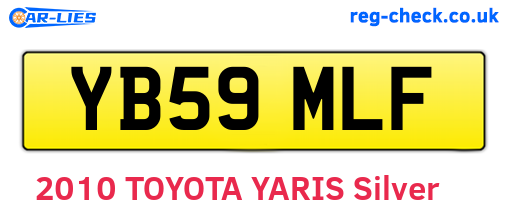 YB59MLF are the vehicle registration plates.