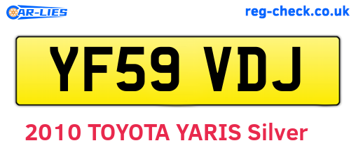 YF59VDJ are the vehicle registration plates.