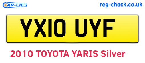YX10UYF are the vehicle registration plates.
