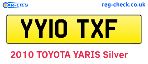 YY10TXF are the vehicle registration plates.