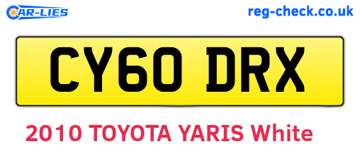 CY60DRX are the vehicle registration plates.