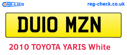 DU10MZN are the vehicle registration plates.
