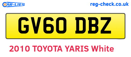 GV60DBZ are the vehicle registration plates.