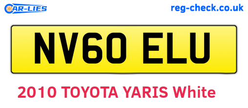 NV60ELU are the vehicle registration plates.