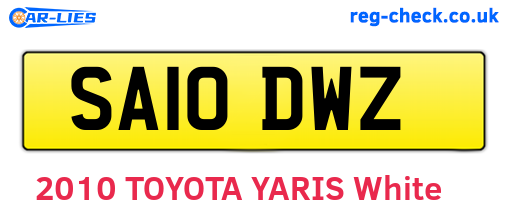 SA10DWZ are the vehicle registration plates.