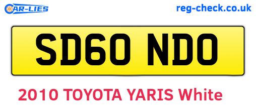 SD60NDO are the vehicle registration plates.