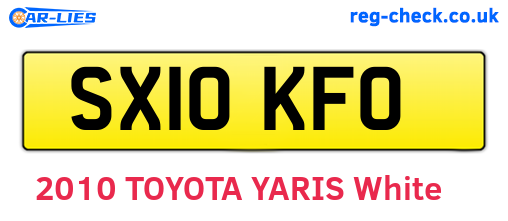 SX10KFO are the vehicle registration plates.