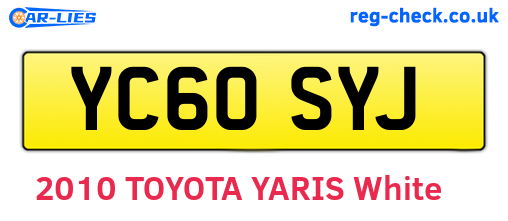 YC60SYJ are the vehicle registration plates.