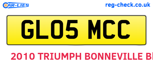 GL05MCC are the vehicle registration plates.