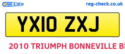 YX10ZXJ are the vehicle registration plates.