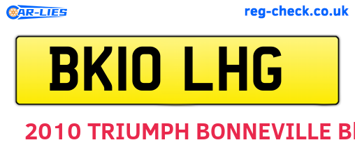 BK10LHG are the vehicle registration plates.