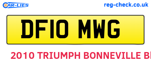 DF10MWG are the vehicle registration plates.