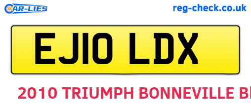 EJ10LDX are the vehicle registration plates.