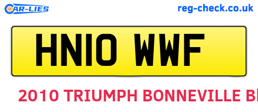 HN10WWF are the vehicle registration plates.