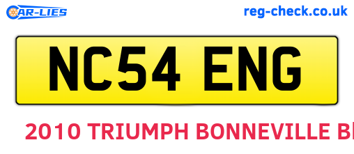 NC54ENG are the vehicle registration plates.