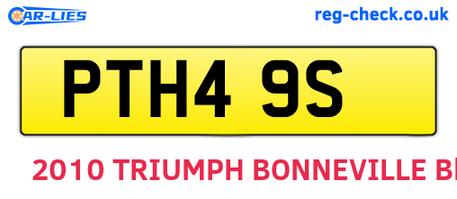 PTH49S are the vehicle registration plates.