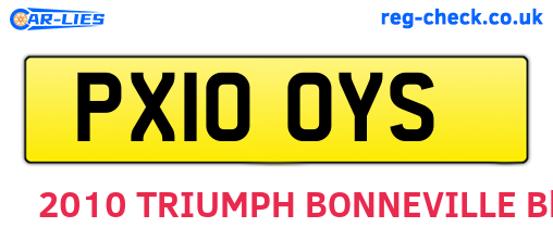 PX10OYS are the vehicle registration plates.