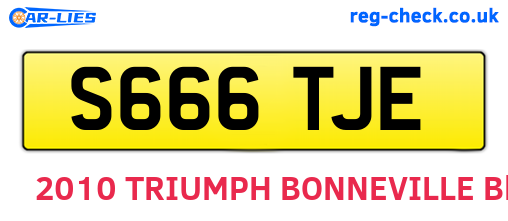 S666TJE are the vehicle registration plates.