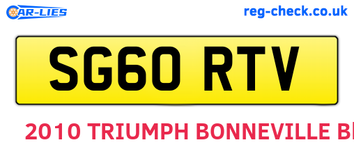 SG60RTV are the vehicle registration plates.