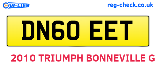 DN60EET are the vehicle registration plates.