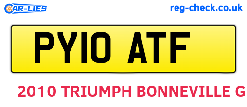 PY10ATF are the vehicle registration plates.