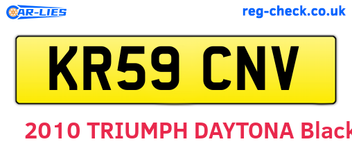 KR59CNV are the vehicle registration plates.