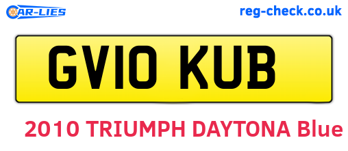 GV10KUB are the vehicle registration plates.