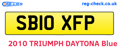 SB10XFP are the vehicle registration plates.