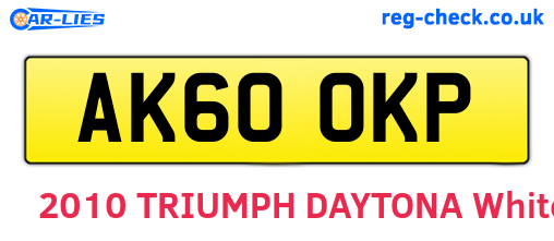 AK60OKP are the vehicle registration plates.