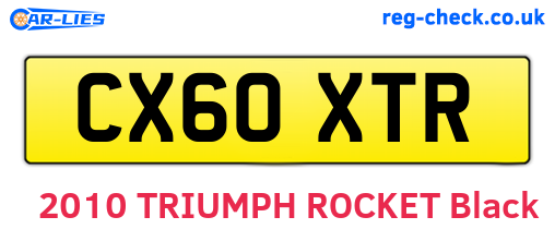 CX60XTR are the vehicle registration plates.