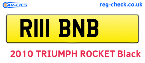 R111BNB are the vehicle registration plates.
