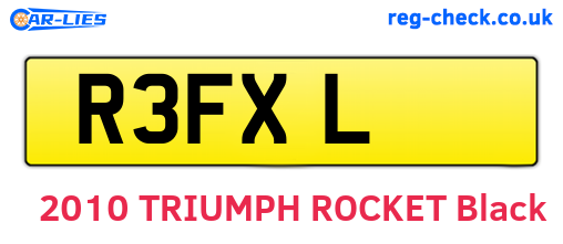R3FXL are the vehicle registration plates.