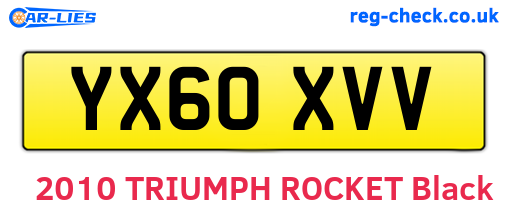 YX60XVV are the vehicle registration plates.