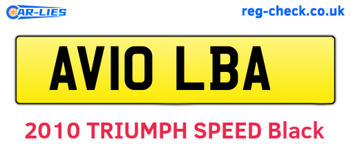 AV10LBA are the vehicle registration plates.