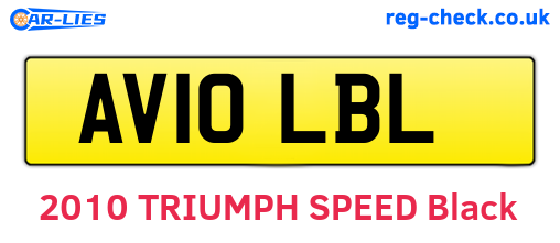 AV10LBL are the vehicle registration plates.