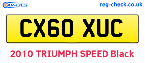CX60XUC are the vehicle registration plates.
