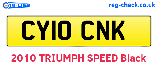 CY10CNK are the vehicle registration plates.
