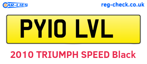 PY10LVL are the vehicle registration plates.