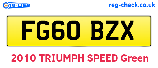 FG60BZX are the vehicle registration plates.