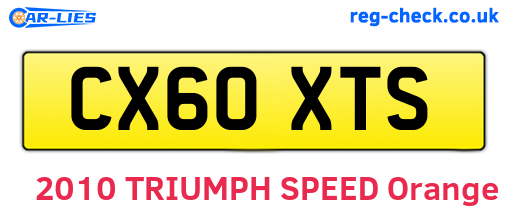 CX60XTS are the vehicle registration plates.