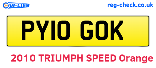 PY10GOK are the vehicle registration plates.