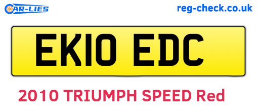 EK10EDC are the vehicle registration plates.