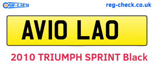 AV10LAO are the vehicle registration plates.