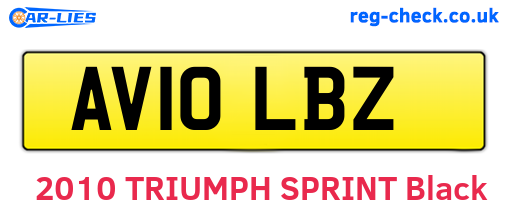 AV10LBZ are the vehicle registration plates.