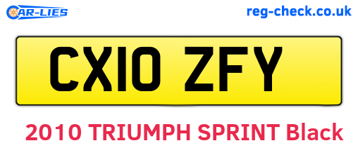 CX10ZFY are the vehicle registration plates.