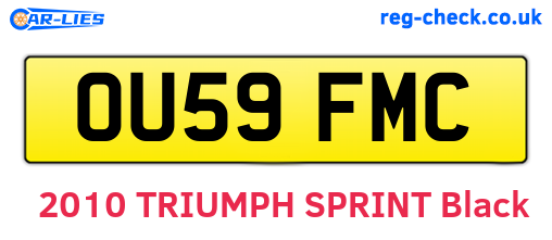 OU59FMC are the vehicle registration plates.