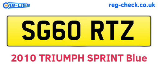 SG60RTZ are the vehicle registration plates.